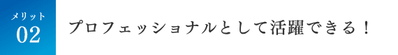プロフェッショナルとして活躍できる！